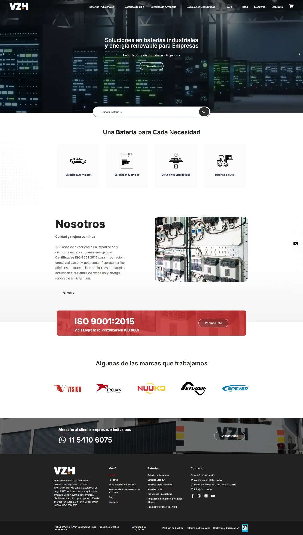 Captura completa de la home de vzh.com.ar