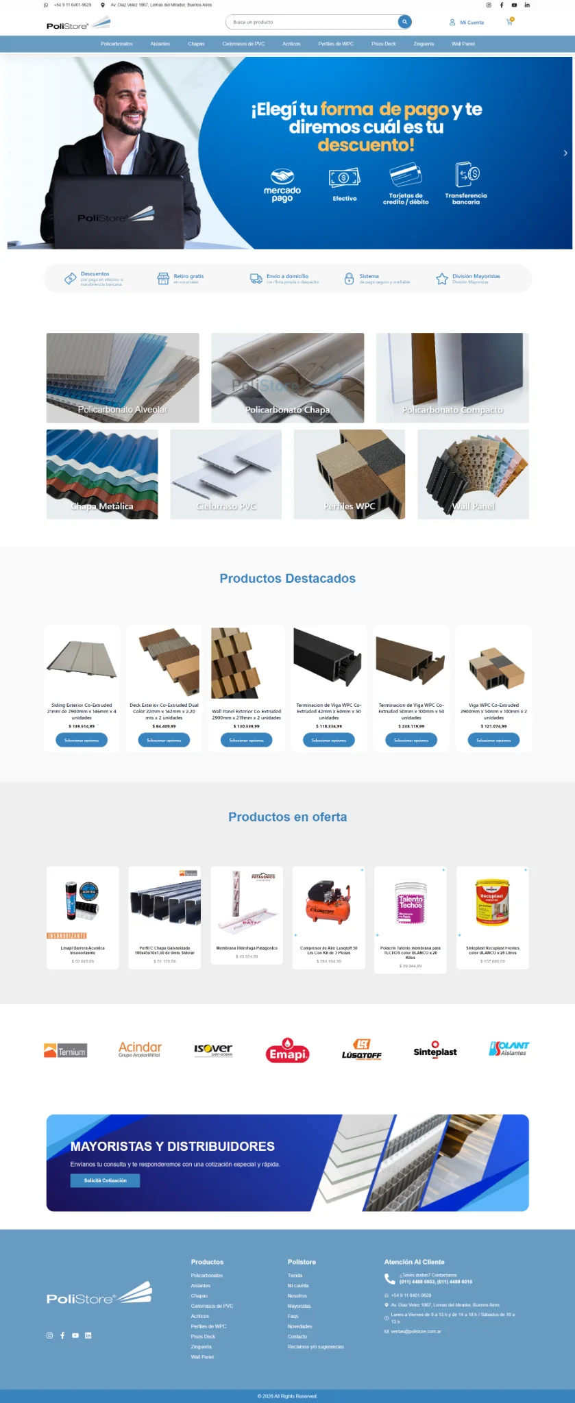 Captura completa de la home de PoliStore