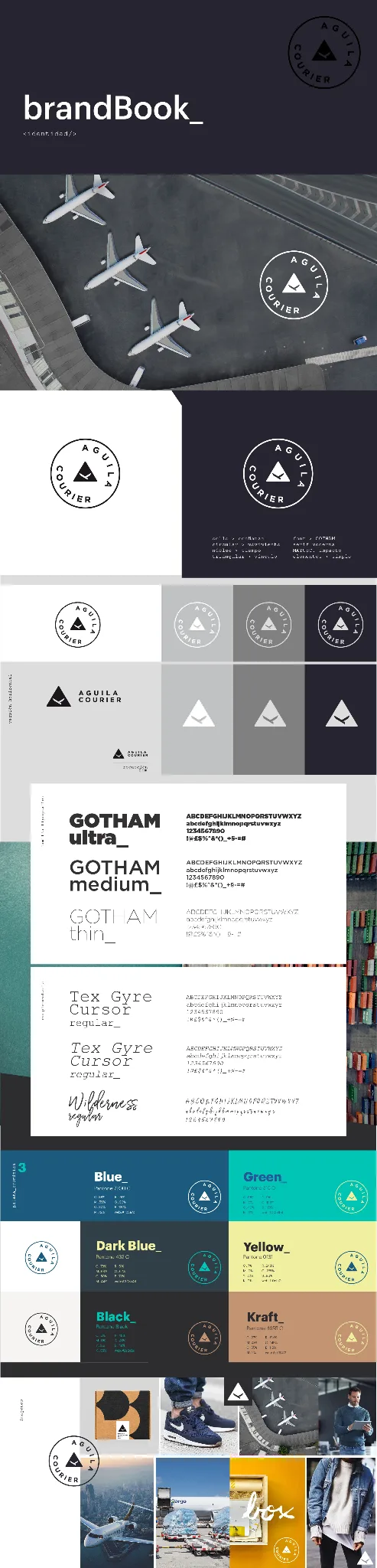 Páginas del brandbook de Águila Courier