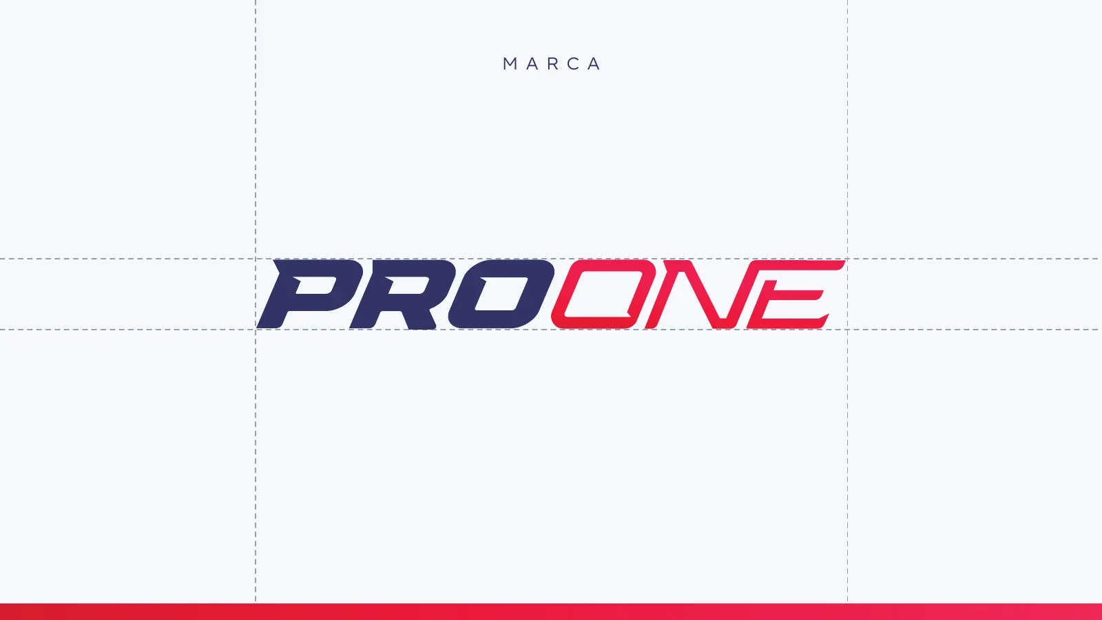 Página del manual de identidad: logotipo de PRO ONE