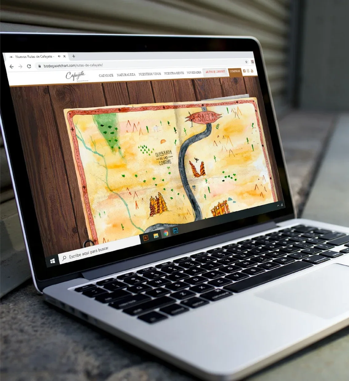 Página de Rutas de Cafayate con mapa ilustrado